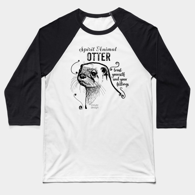 Spirit animal - Otter black Baseball T-Shirt by mnutz